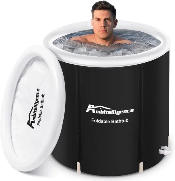 Bain de glace de récupération Baignoire pliable pour l&#039;extérieur Bain de thérapie à l&#039;eau froide Bain de glace de rééducation pour athlètes Bain de glace isolé de longue durée, seau de trempage pour spa