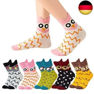 VDSOW Cute Funny Socks For Women 39-42, Colorful socks 5 Pairs Multipack Winter Socks Animal Owls (chaussettes colorées pour femmes 39-42, chaussettes colorées pour femmes 39-42)