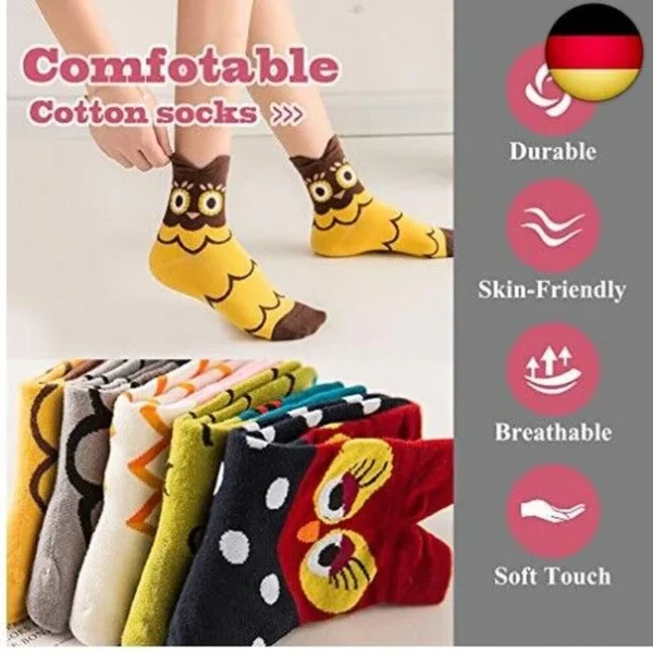 VDSOW Cute Funny Socks For Women 39-42, Colorful socks 5 Pairs Multipack Winter Socks Animal Owls (chaussettes colorées pour femmes 39-42, chaussettes colorées pour femmes 39-42)