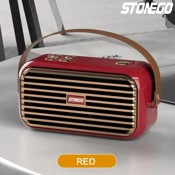 STONEGO 1PC 3D Stereo Bluetooth Speaker X7 TWS Portable Retro Music Dual Speaker Wireless Aux Usb De Som Outdoor Bass Soundcore Speaker