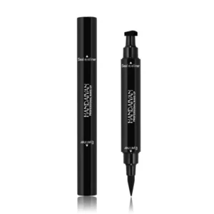 2-In-1 Black Eyeliner Stamp Wing Triangular Template Eyeliner Simple Seal Eyeliner Double Head Waterproof Eyeliner Pen Makeup Eyeliner Tool