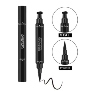 2-In-1 Black Eyeliner Stamp Wing Triangular Template Eyeliner Simple Seal Eyeliner Double Head Waterproof Eyeliner Pen Makeup Eyeliner Tool