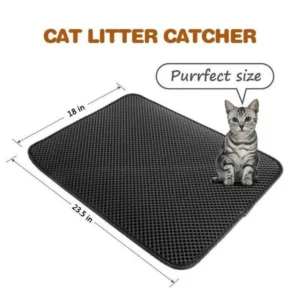 Tapis de litière imperméable pour chat EVA Hygiène du chaton Double couche Trappe à litière pour chat Tapis de propreté pour chat Produits pour chats Accessoires