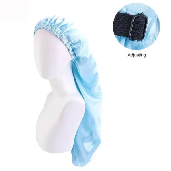 9 Couleurs New Soft Pure Satin Silk Long Care Sleeping Cap Scarves Hair Care Bonnet for Women