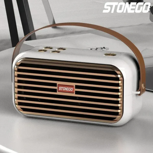 STONEGO 1PC 3D Stereo Bluetooth Speaker X7 TWS Portable Retro Music Dual Speaker Wireless Aux Usb De Som Outdoor Bass Soundcore Speaker