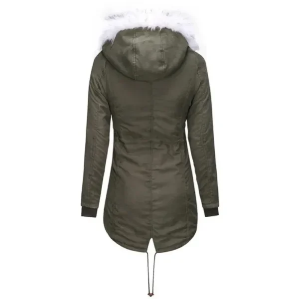 S-5XL Automne et Hiver Hot Selling Large Jacket Col Weather Size Cotton Coats with Hooded Fur Collar, Waist and Thickened Mid-Length Women&#039;s Cotton Coats