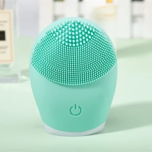 Nettoyeur facial électrique en silicone Outil de nettoyage du visage Outil de massage de soins de la peau Appareil de beauté Nettoyage des pores par vibration Batterie fournie par l'utilisateur