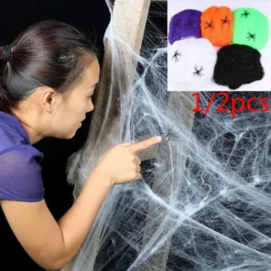 1Pc/2Pcs Halloween Party Props Spider Web Halloween Party Arranged Decorations Supplies