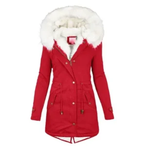 S-5XL Automne et Hiver Hot Selling Large Jacket Col Weather Size Cotton Coats with Hooded Fur Collar, Waist and Thickened Mid-Length Women's Cotton Coats