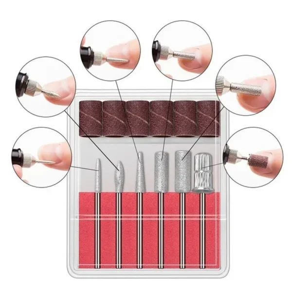 Machine électrique à percer les ongles Manucure Pédicure Lime Buffer Bits Set Toenail Sander Polisher Pen Home Professional Salon Care Tool Kit