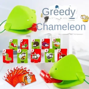 Frog Tongue-Sticking Tiktok Famous Same Funny Toy Lizards Mask Two-Player Card Fun Joy Game Desktop Interactive Toys Parent-Child Party Games