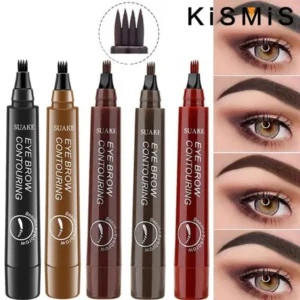 Le nouveau crayon à sourcils waterproof à quatre têtes est disponible en une ou deux pièces. Ce produit cosmétique polyvalent permet de créer des sourcils d&#039;apparence naturelle et sert également d&#039;eye-liner et de tatouage pour les sourcils. Il est disponible en cinq couleurs, dont le gris et le marron.