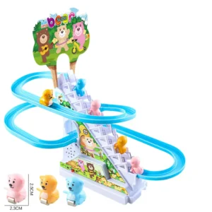 Jouet pour enfants Petit Canard Pingouin Escalier Electronique Jouet de piste d'escalade Jouet musical lumineux Toboggan de piste d'escalade Cadeau Educatif Bébé