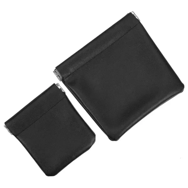 2Pcs Small Makeup Bag for Purse, 2 Size Portable No Make up Spill Mini Pocket Cosmetic Bag No Zipper Design Leather Coin Purse Small Storage Pouch for Lipstick Headphones Jewelry Eyeshadow Palette Etc.