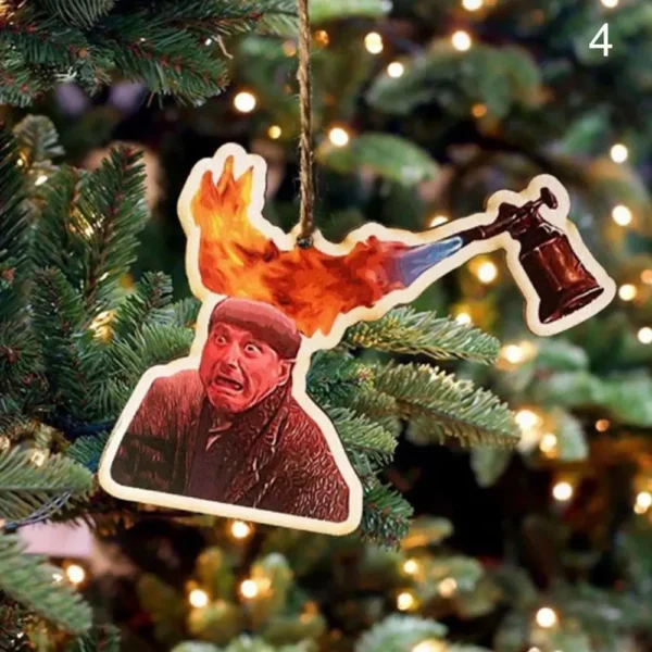 Joyeux Noël Blague Barry Père Noël Cadeau Meme en bois a Festive Mr. Wood Meme Ornament Hanging Ornament