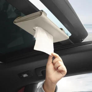 Simple Hook/Strap Universal Car Tissue Holder PU Leather Hanging Simple Paper Towel Clip Backseat Tissue Case Auto Interior Accessories