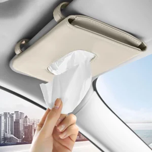 Simple Hook/Strap Universal Car Tissue Holder PU Leather Hanging Simple Paper Towel Clip Backseat Tissue Case Auto Interior Accessories
