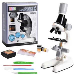 Zoom Microscope pour enfants Laboratoire Scientifique Biologie Lab LED 1200X Ecole Science Experiment Kit Education Jouets Scientifiques Cadeaux pour Enfants Scientifiques