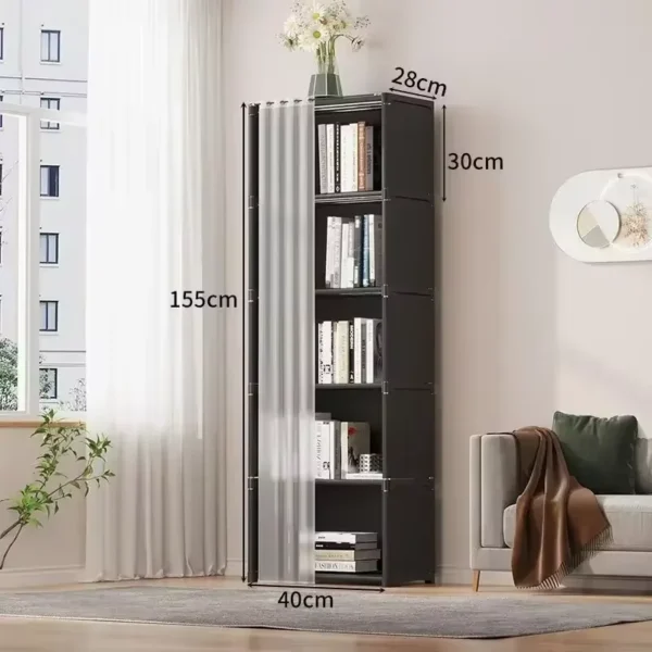 6/5 Layers Dustproof Wardrobe High Capacity Modern Minimal Partition Bookshelf Bedroom Open Simple Assembly Storage Cabinet Bedroom Furniture