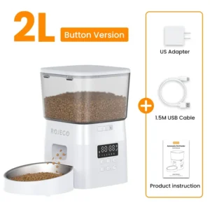 Distributeur automatique de nourriture pour chats avec bouton Accessoires Smart Control Pet Feeder for Cats Dog Dry Food