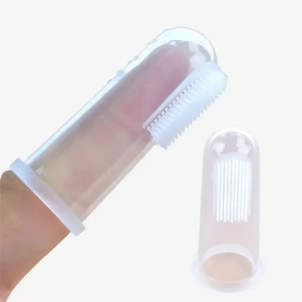 Boîte de brosse à dents à doigts pour bébé - Brosse à dents en silicone souple pour bébé - Soins dentaires - Massager