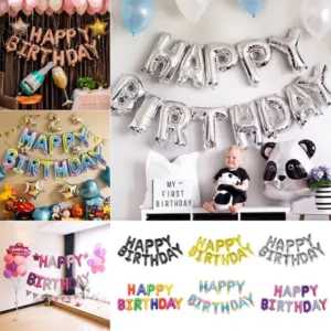 13 Pcs/Set Happy Birthday Celebration Letter Balloons Party Decorations 16 Inch Foil Ballons Birthday Balloon