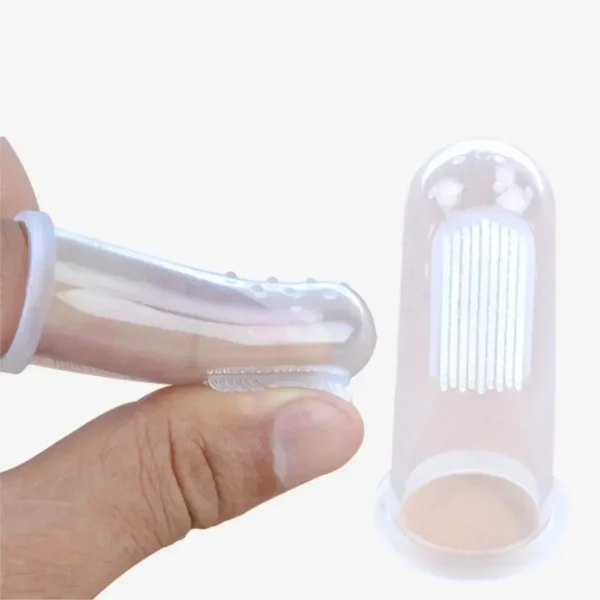Boîte de brosse à dents à doigts pour bébé - Brosse à dents en silicone souple pour bébé - Soins dentaires - Massager