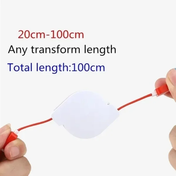1PCS 3 en 1 Nouveau câble télescopique de charge rapide USB-C Type C / IOS / Micro USB Fast Charger Data Cable (Longueur : 1M)