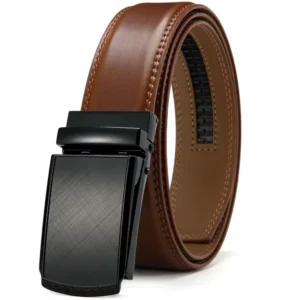 Ceinture à la mode pour hommes Ceinture de luxe en cuir naturel véritable Boucle en métal avec alliage automatique Ceinture à cliquet pour hommes Ceinture en cuir de vache de haute qualité