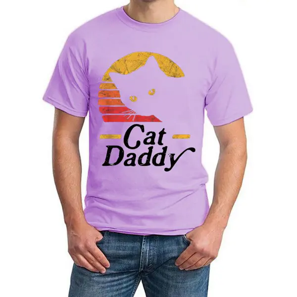 T-shirts d'été à manches courtes pour hommes, avec un imprimé humoristique de papa chat, conçu dans un style Harajuku, convenant aux adolescents. T-shirts d'été à manches courtes pour hommes, avec un imprimé humoristique de papa chat, conçu dans un style Harajuku, convenant aux adolescents.