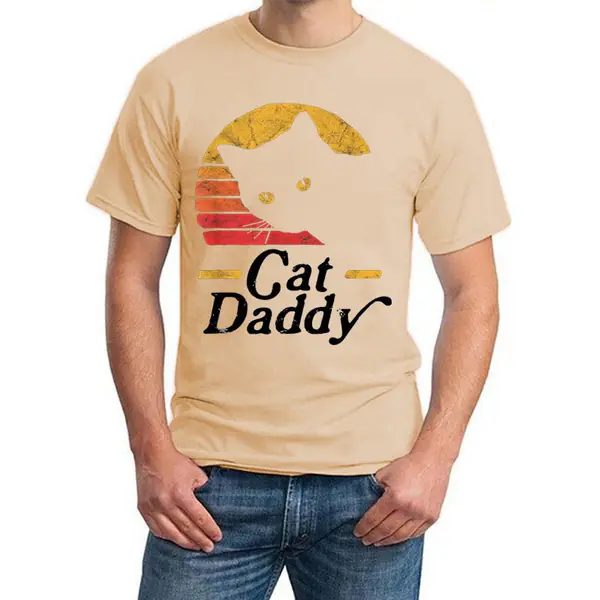 T-shirts d'été à manches courtes pour hommes, avec un imprimé humoristique de papa chat, conçu dans un style Harajuku, convenant aux adolescents. T-shirts d'été à manches courtes pour hommes, avec un imprimé humoristique de papa chat, conçu dans un style Harajuku, convenant aux adolescents.